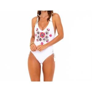 NEW SOAH women's sasha crochet one piece in white